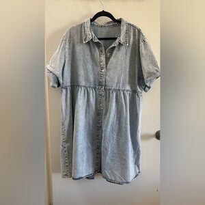 Denim Button-Up Dress